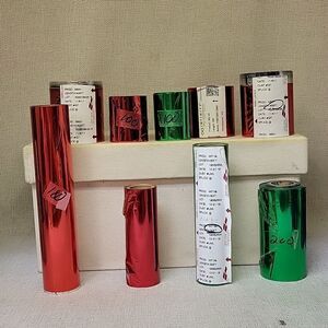 Crown Leaf, General Roll Leaf,  Foil Rolls - Red And Green (Set 7)